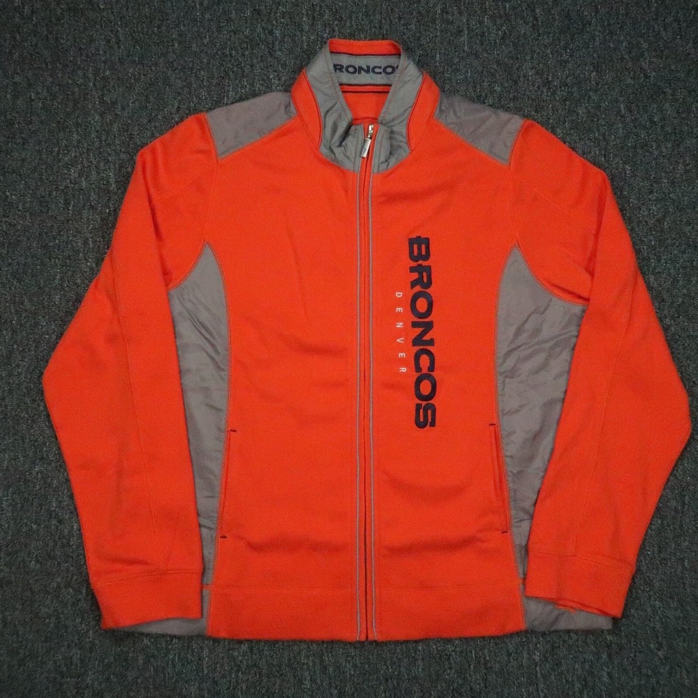 Denver Broncos Jacket Womens Extra Large Orange Tommy Bahama Goal‎ Line Full Zip